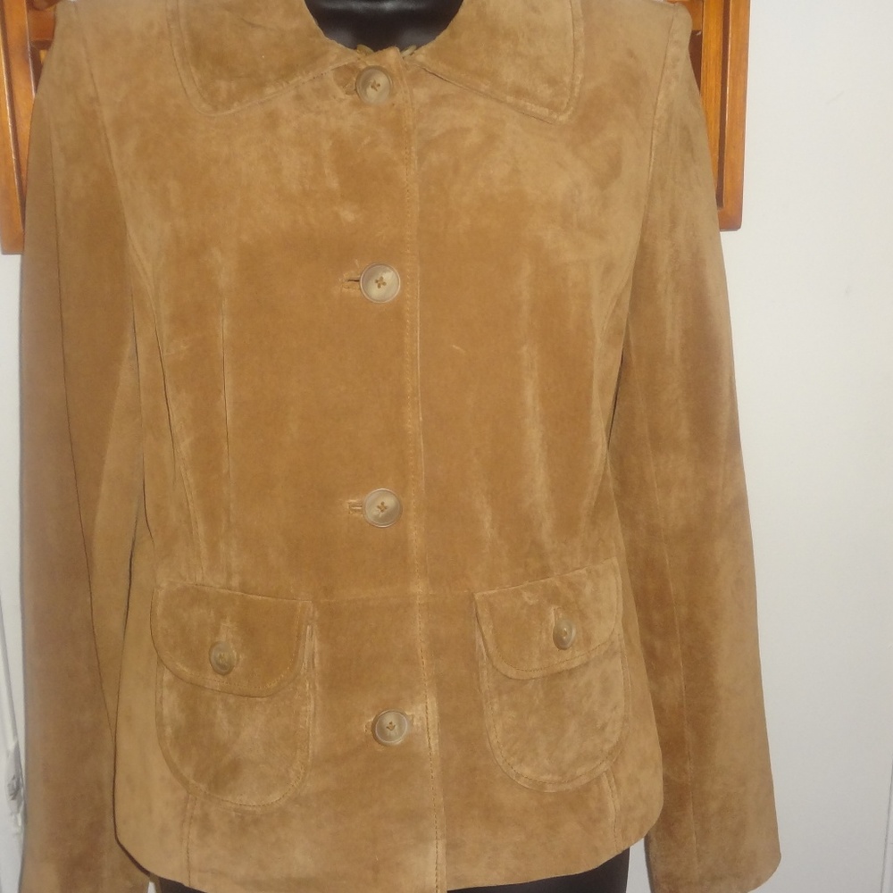 Alfani Camel Color Brown Soft Suede Casual Blazer